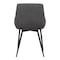 Armen Living Mia Contemporary Dining Chair in Charcoal Fabric with Black Powder Coated Metal Legs LCMICHCH - alternate 7